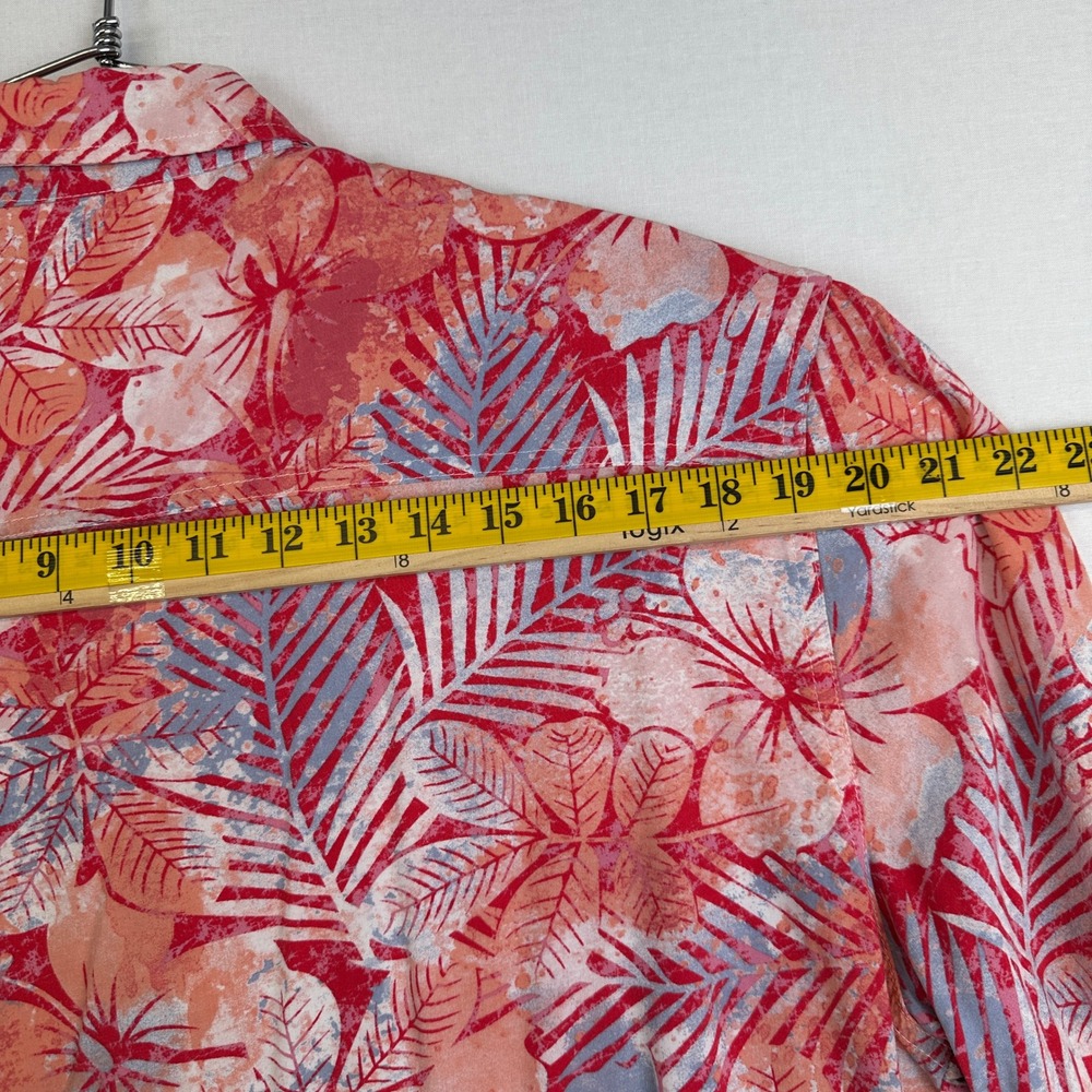 Margaritaville Tropical Hibiscus Shirt Men's Large Red Excellent Rayon‎ - Picture 3 of 11